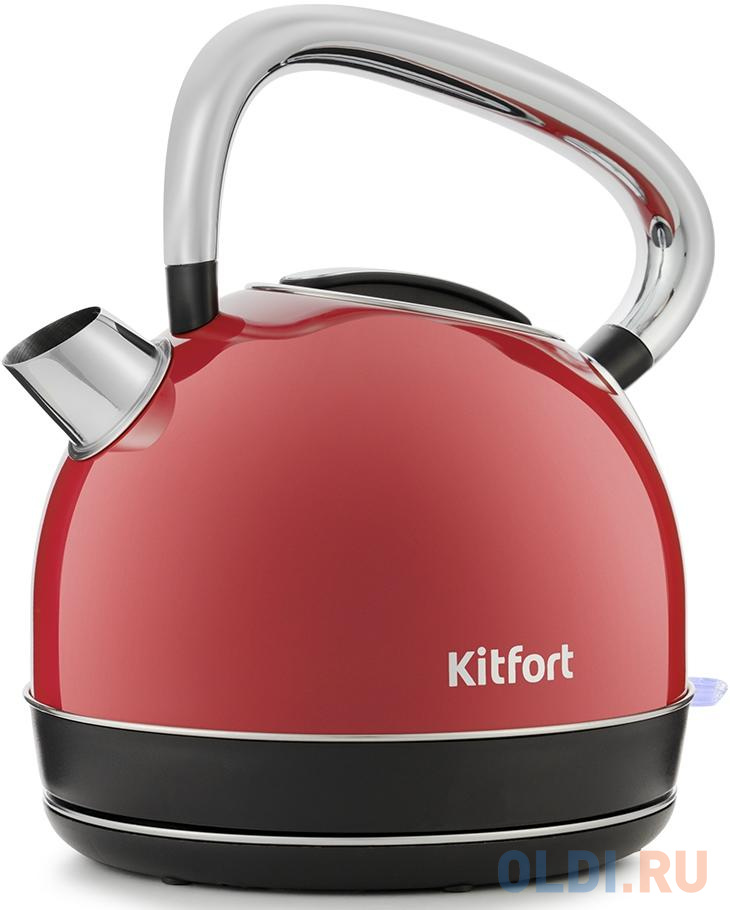 Чайник электрический KITFORT КТ-696-1 2150 Вт красный 1.7 л нержавеющая сталь - фото 1
