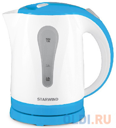 

Чайник электрический StarWind SKP1217 2200 Вт белый голубой 1.8 л пластик