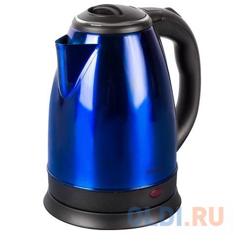 Чайник электрический Sonnen KT-118B 1500 Вт синий 1.8 л нержавеющая сталь чайник электрический sonnen kt 118 1500 вт серебристый 1 8 л нержавеющая сталь