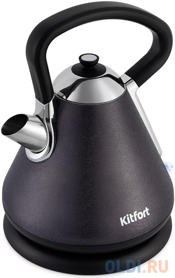 Чайник электрический KITFORT КТ-697-1 2150 Вт чёрный 1.7 л нержавеющая сталь - фото 1