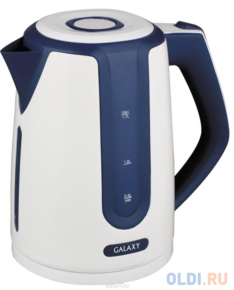 Чайник GALAXY GL0207 2200 Вт белый синий 1.7 л пластик - фото 1