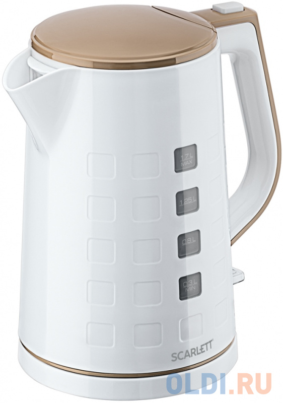 

Чайник электрический Scarlett EK18P58 1.7л. 2200Вт белый/бежевый (корпус: пластик)