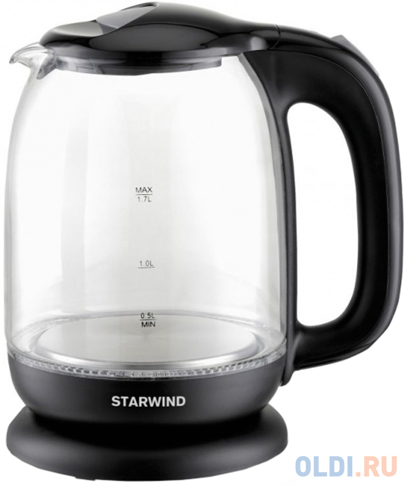 Чайник StarWind SKG1210 2200 Вт прозрачный чёрный 1.7 л стекло
