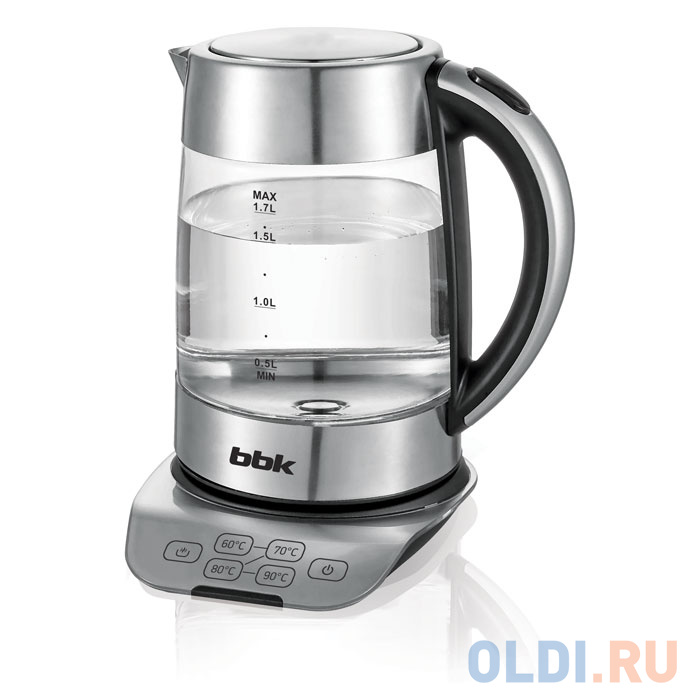 

Чайник электрический BBK EK1723G 2200 Вт стальной 1.7 л пластик/стекло