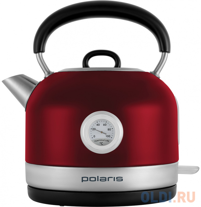 

Чайник электрический Polaris PWK 1769CA Retro 2200 Вт красный серебристый 1.7 л металл