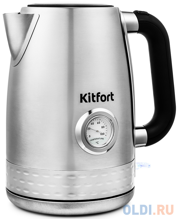 Чайник электрический KITFORT KT-684 2200 Вт серебристый 1.7 л металл - фото 1