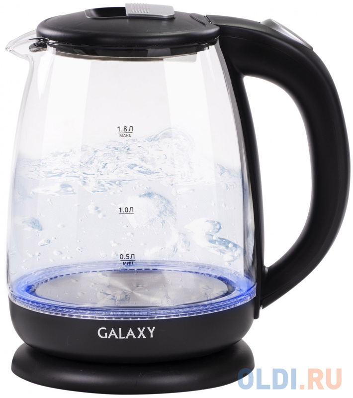 

Чайник GALAXY GL0554 2000 Вт чёрный 1.8 л стекло, Черный