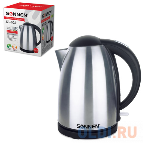 

Чайник электрический Sonnen KT-106 2200 Вт стальной 1.8 л нержавеющая сталь
