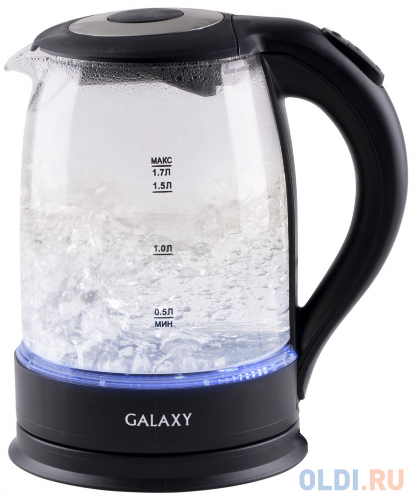 Чайник электрический GALAXY GL0553 2200 Вт чёрный 1.7 л пластик/стекло