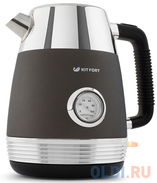 Чайник электрический KITFORT КТ-633-1 2150 Вт графит 1.7 л нержавеющая сталь kitfort чайник kt 6140 1 бело фиолетовый