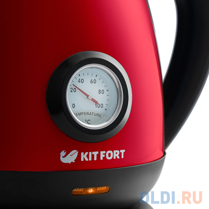Чайник электрический KITFORT КТ-642-5 2200 Вт красный 1.7 л нержавеющая сталь - фото 3