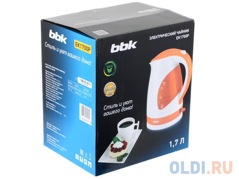 Чайник BBK EK1700P белый/зеленый фото