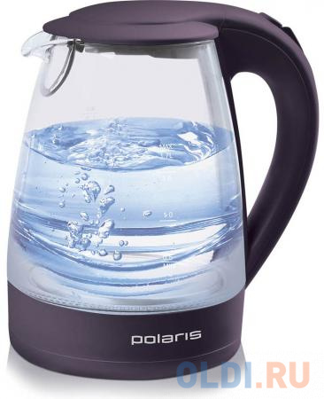 Чайник Polaris PWK 1767CGL, 2200Вт, 1.7л, стекло, фиолетовый - фото 1