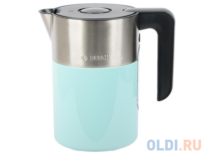 Чайник Bosch TWK8612P 1.5л. 2400Вт серебристый/фисташковый(корпус: стекло) фото