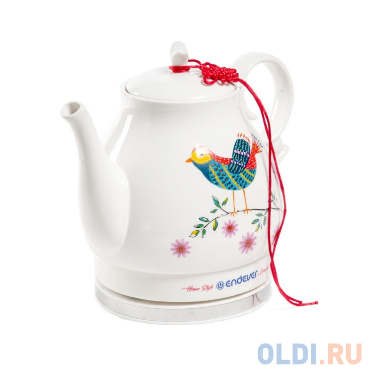 

Чайник Endever Skyline KR-410C, 1600 Вт., 1,6 л., керамический эко, белый/рисунок птичка на ветке