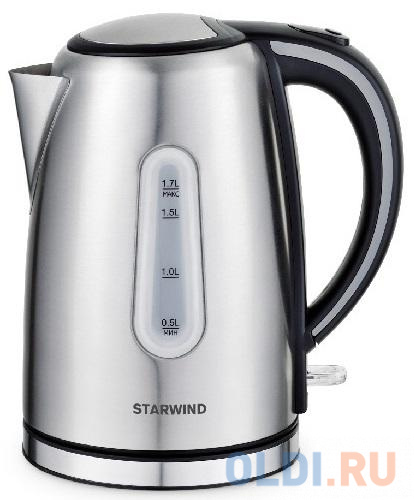 

Чайник электрический Starwind SKS4002 1.7л. 2200Вт серебристый/черный (корпус: нержавеющая сталь)