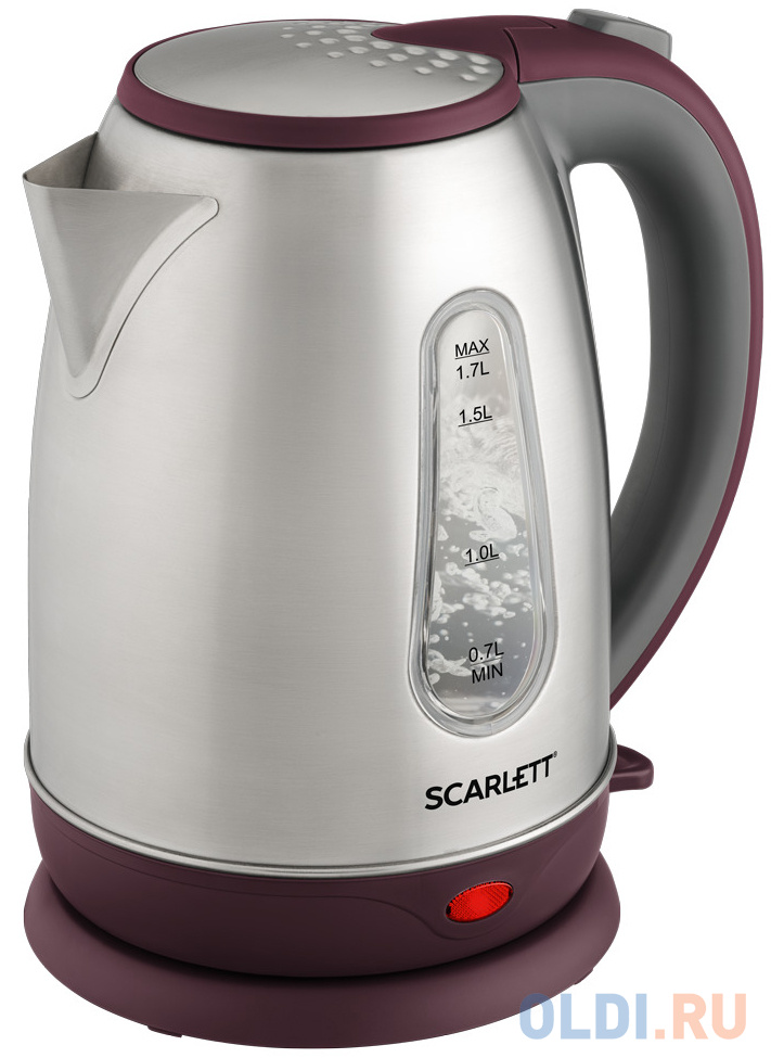 

Чайник электрический Scarlett SC-EK21S89 2200 Вт стальной бордовый 1.7 л нержавеющая сталь