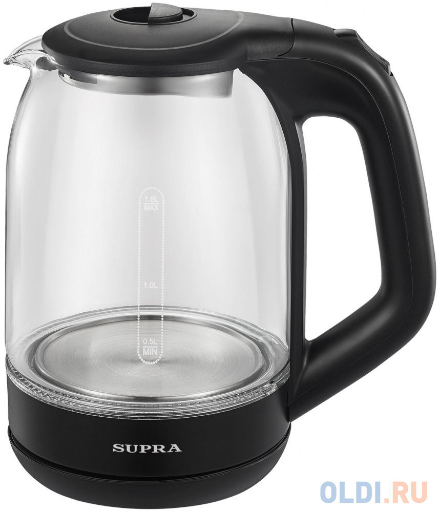 Чайник электрический Supra KES-1872G 1500 Вт чёрный 1.8 л стекло чайник электрический xiaomi electric glass kettle 2200 вт серебристый чёрный 1 7 л стекло