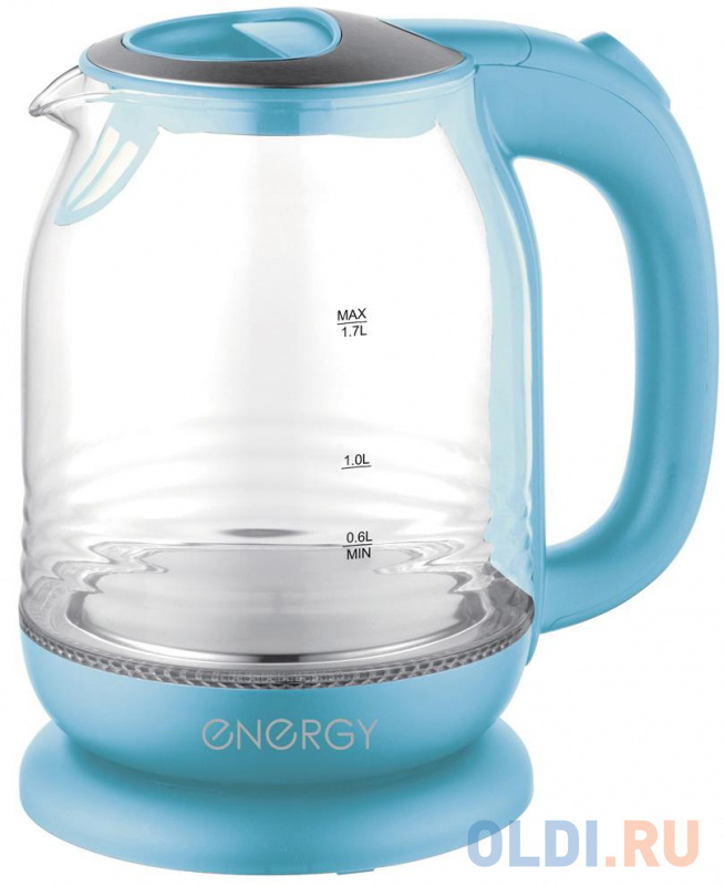 

Чайник электрический Energy E-294 2200 Вт голубой 1.7 л пластик/стекло
