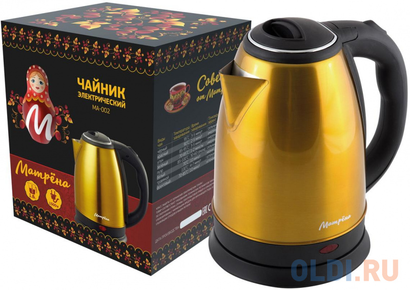 

ЧАЙНИК ЭЛЕКТР. "МАТРЁНА" MA-002 1,8 Л (1/12) СТАЛЬ (ЖЕЛТЫЙ)