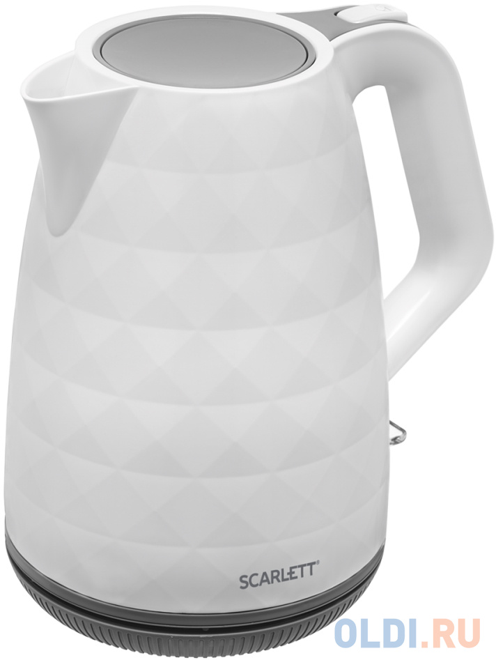 Чайник электрический Scarlett SC-EK18P49 1.7л. 2200Вт белый/серый (корпус: пластик) кашпо флэйм альтернатива ø30 h50 v24л пластик белый