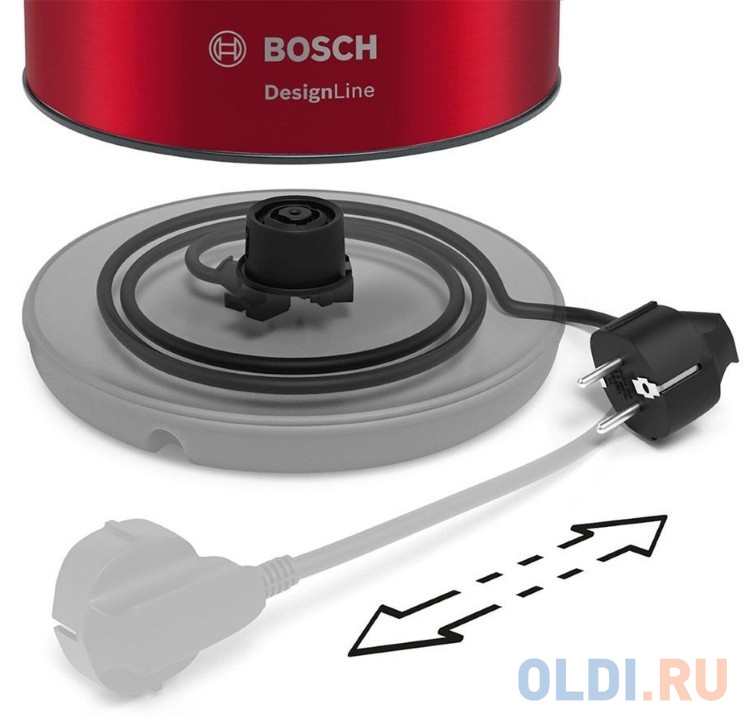 Чайник электрический Bosch TWK3P424 1.7л. 2400Вт красный (корпус: нержавеющая сталь) Вид№3