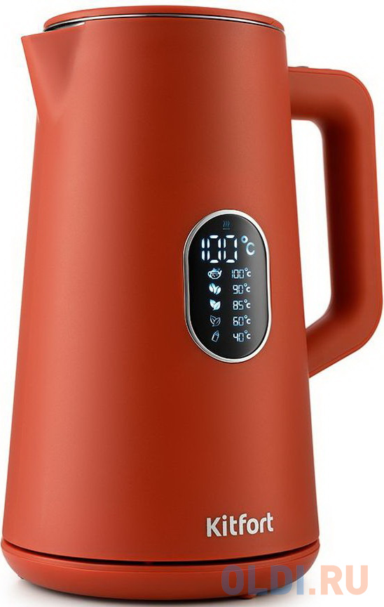 Чайник электрический Kitfort KT-6115-3 1.5л. 1800Вт красный (корпус: пластик) тостер kitfort кт 6218 1 870вт красный