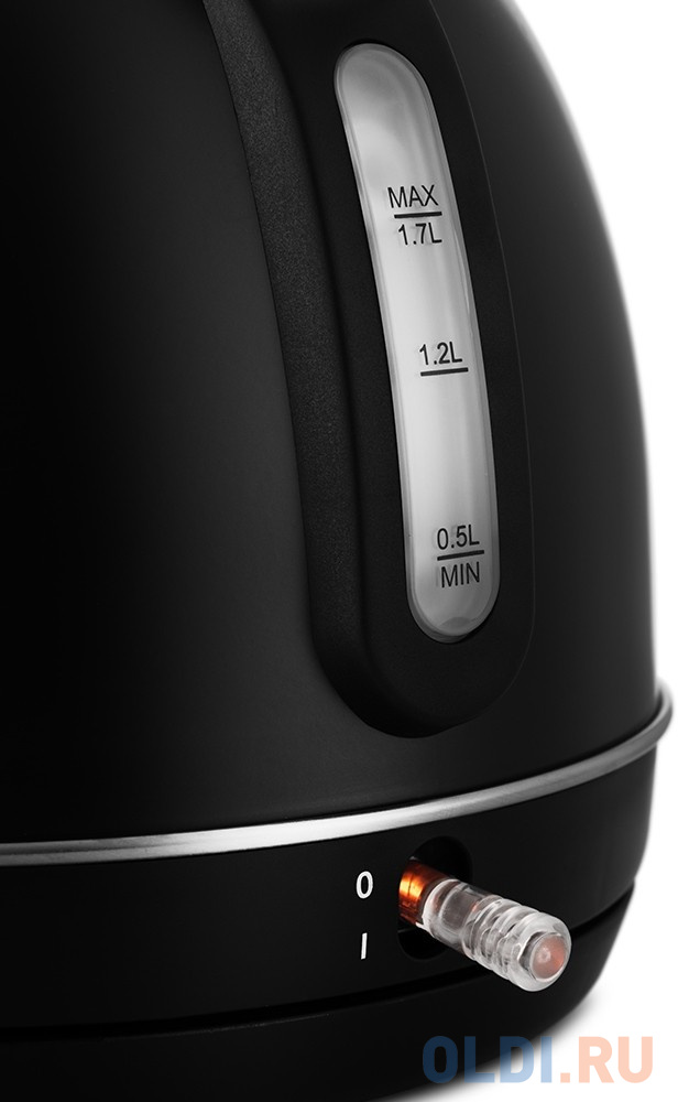 Чайник электрический Kitfort KT-6117-1 1.7л. 2200Вт черный (корпус: металл) - фото 3