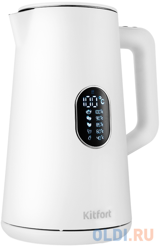 Чайник электрический Kitfort KT-6115-1 1.5л. 1800Вт белый (корпус: пластик)