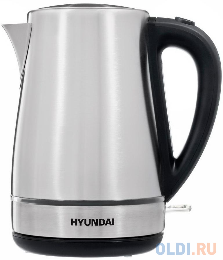 Чайник электрический Hyundai HYK-S3020 1.7л. 2200Вт серебристый матовый/черный (корпус: металл) - фото 1