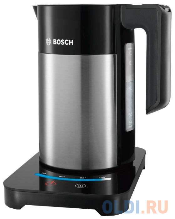 

Чайник электрический Bosch TWK7203 1.7л. 2200Вт черный/серебристый (корпус: нержавеющая сталь)