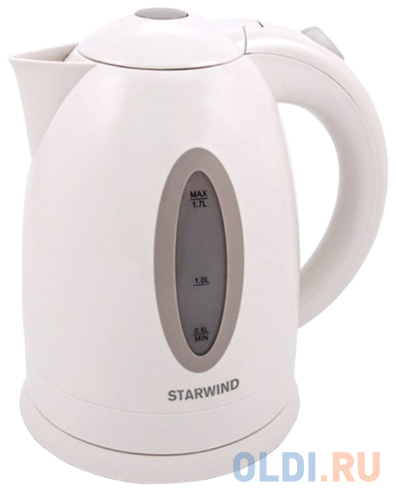 Чайник StarWind SKP2211 2200 Вт 1.7 л пластик белый кашпо флэйм альтернатива ø30 h50 v24л пластик белый