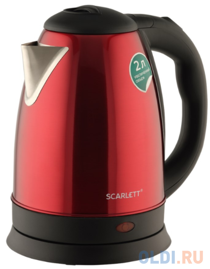 Чайник электрический Scarlett SC-EK21S76 1800 Вт красный 2 л металл/пластик кашпо флэйм альтернатива ø30 h50 v24л пластик белый