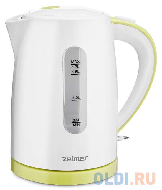 Чайник ZCK7616L WHITE/LIME ZELMER ломтерезка zelmer zfs0916 150вт
