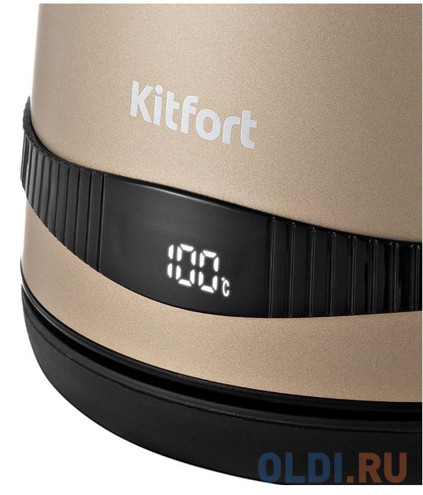 Чайник электрический Kitfort KT-6121-4 1.7л. 2200Вт бежевый (корпус: нержавеющая сталь/пластик), размер (ШхГхВ) 20х15х25 см - фото 2
