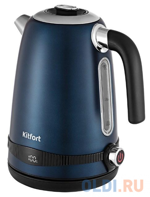 Чайник электрический Kitfort KT-6121-3 1.7л. 2200Вт синий (корпус: нержавеющая сталь/пластик)