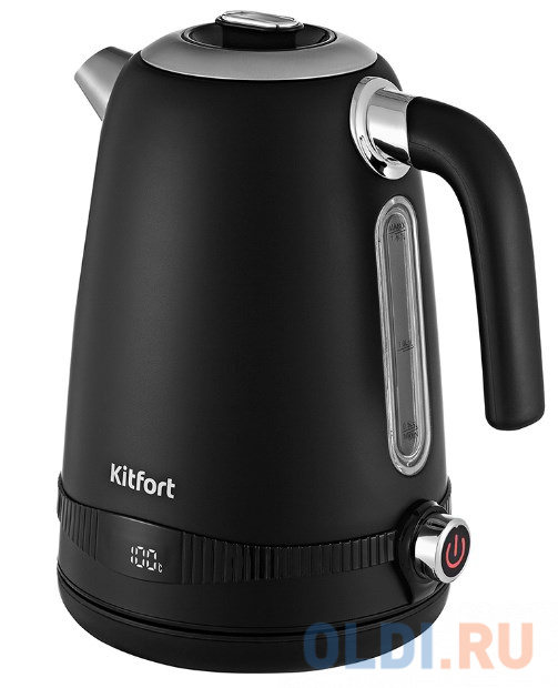 Чайник электрический Kitfort KT-6121-1 1.7л. 2200Вт черный (корпус: нержавеющая сталь/пластик)