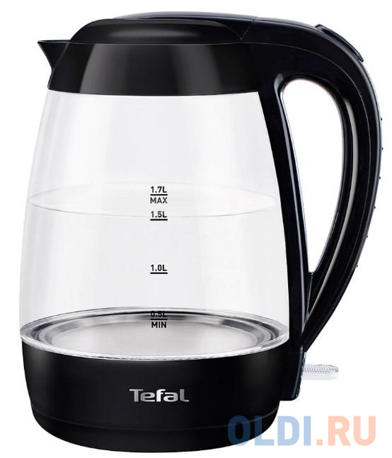 

Чайник TEFAL/ Черный со стеклом, 2200Вт, закрытая спираль, 1.7 л