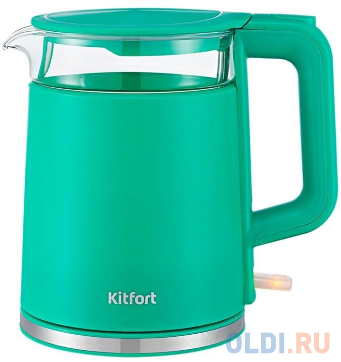 Чайник электрический Kitfort KT-6124-3 1.2л. 2200Вт бирюзовый (корпус: пластик), размер 153 х 220 х 214 мм - фото 2