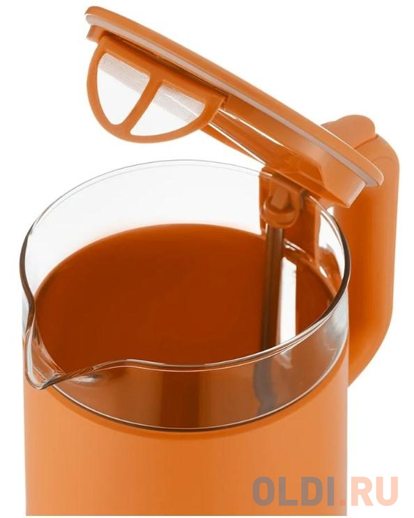 Чайник электрический Kitfort KT-6124-4 1.2л. 2200Вт оранжевый (корпус: пластик), размер (ШхГхВ) 21.40х15.30х22 см - фото 3