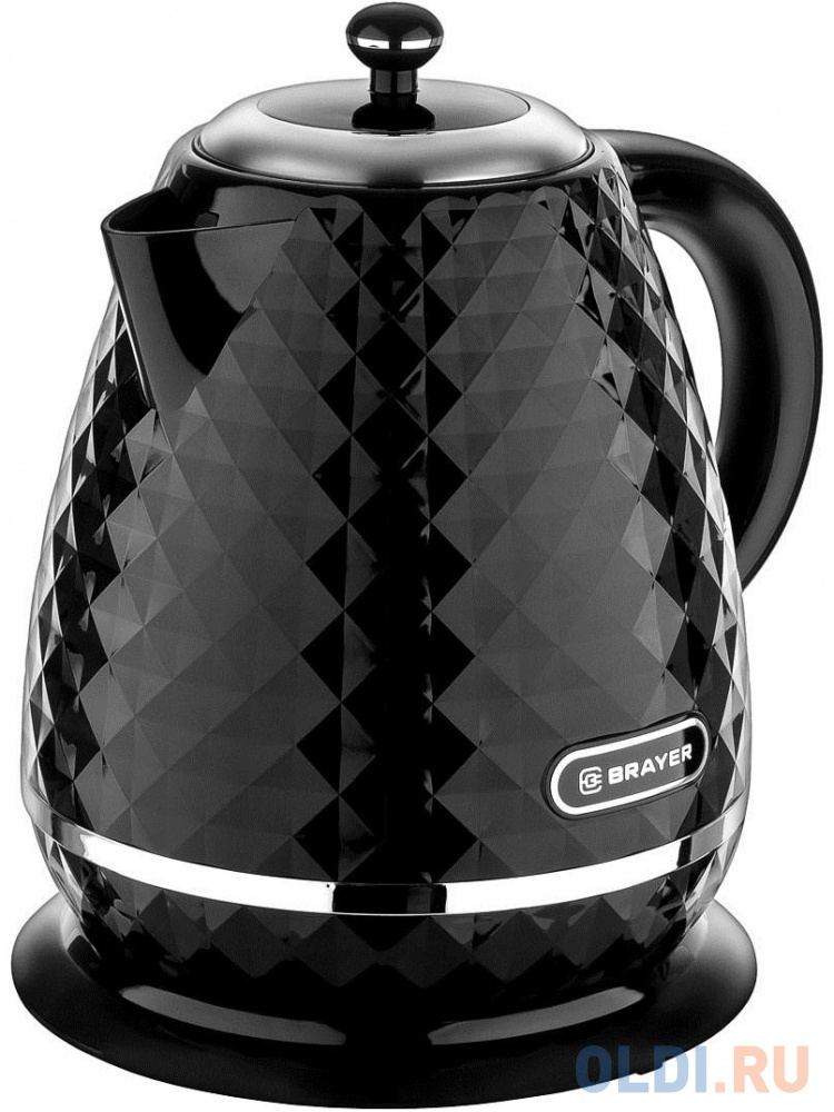 BRAYER 1008BR-BK Чайник электрический   ,2200 Вт, 1,7 л, Strix, автоотключ, термост.пласт, цвет черный BR1008BK - фото 1