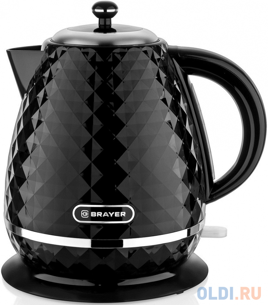 BRAYER 1008BR-BK Чайник электрический   ,2200 Вт, 1,7 л, Strix, автоотключ, термост.пласт, цвет черный BR1008BK - фото 2