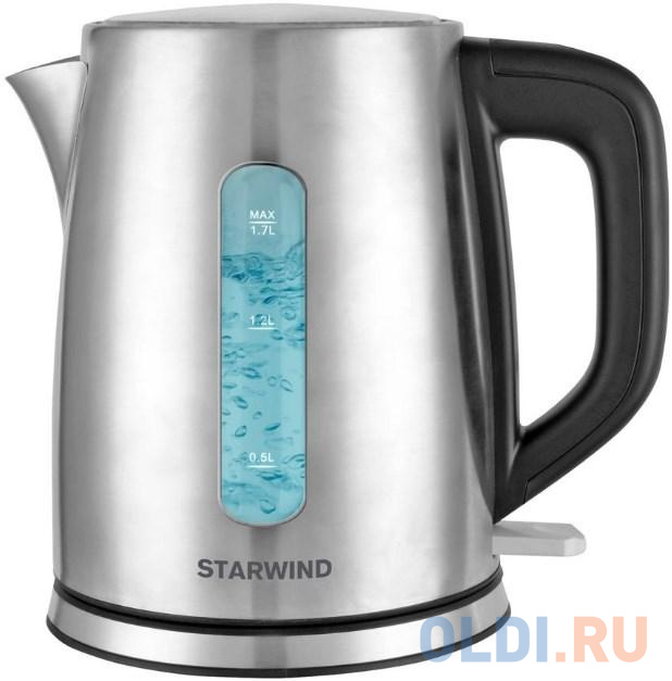 

Чайник электрический StarWind SKS3091 2200 Вт серебристый чёрный 1.7 л нержавеющая сталь