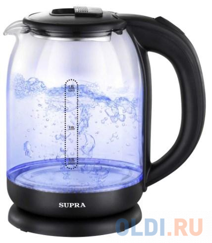 Чайник электрический Supra KES-2091 1.8л. 1500Вт черный (корпус: стекло) миксеры supra mxs 528