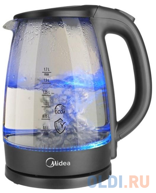 

Чайник электрический Midea MK-8015 1.7л. 2200Вт черный (корпус: стекло)