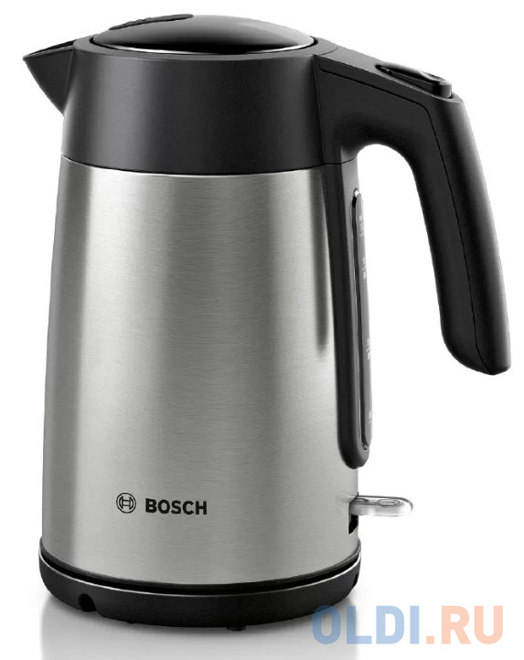 Чайник электрический Bosch TWK7L460 1.7л. 2400Вт нержавеющая сталь/черный (корпус: нержавеющая сталь) Вид№2