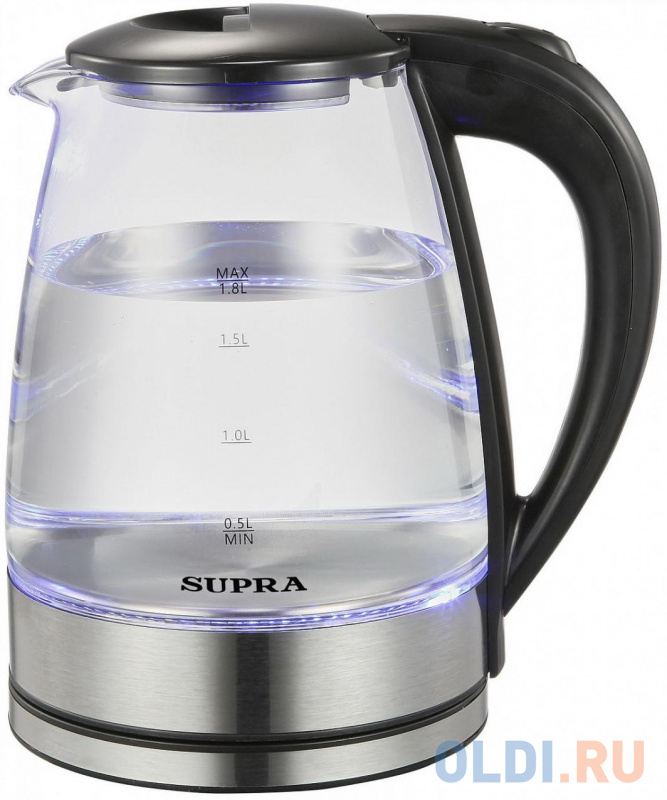 

Чайник электрический Supra KES-1860G 1500 Вт чёрный 1.8 л пластик/стекло, Черный