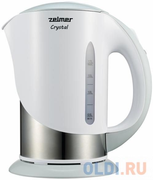 Чайник ZCK7630S ZELMER, цвет белый/серебристый - фото 1