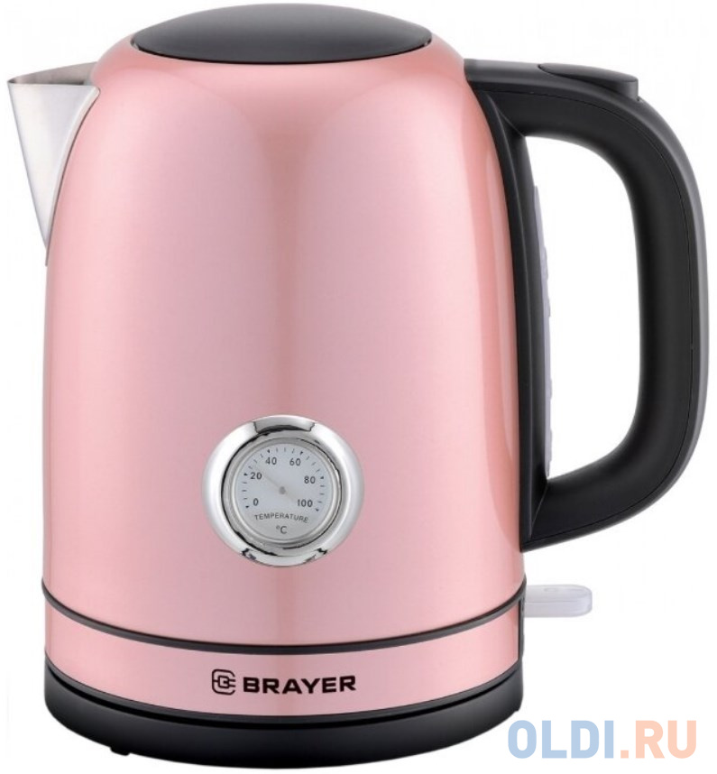 Чайник электрический Brayer 1005BR-YE 2200 Вт розовый 1.7 л нержавеющая сталь
