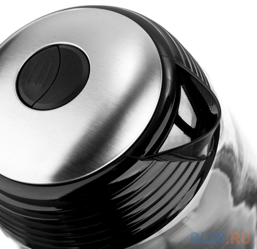 Чайник электрический Brayer 1012BR 2200 Вт чёрный прозрачный 1.7 л пластик/стекло, цвет черный/прозрачный - фото 4
